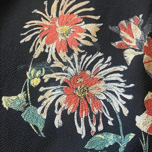 Zara szM black sparkling floral shift raw hem and cuffs - Picture 6 of 11